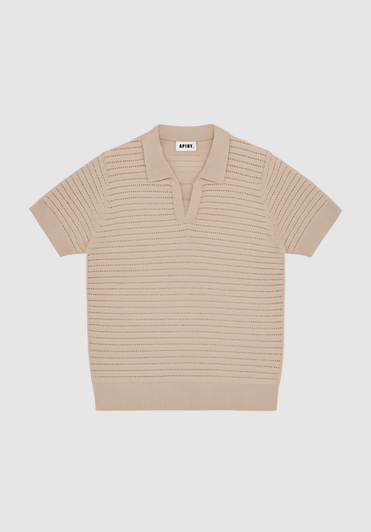 APINY Distressed Knit Polo
