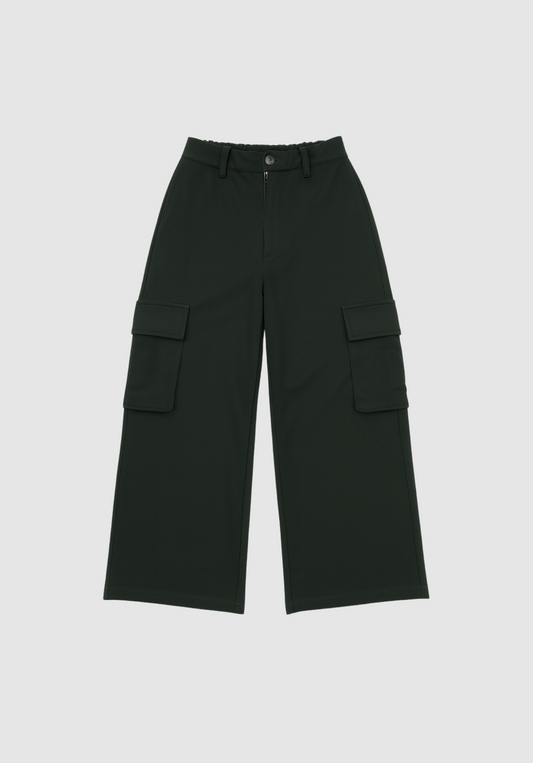 APINY Structured Utility Cargo Trousers - DARK GREEN