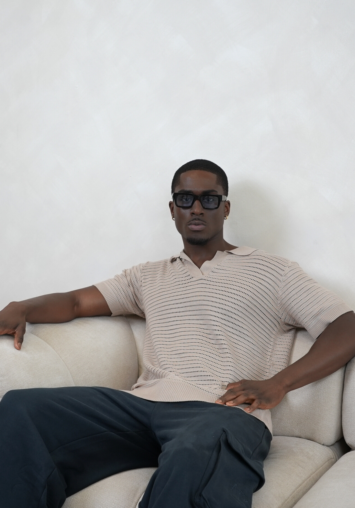APINY Distressed Knit Polo