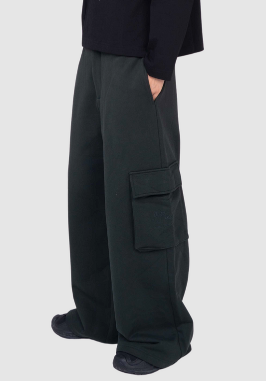 APINY Structured Utility Cargo Trousers - DARK GREEN