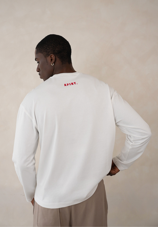 APINY Core Layer Crewneck Long-sleeve Tee - WHITE