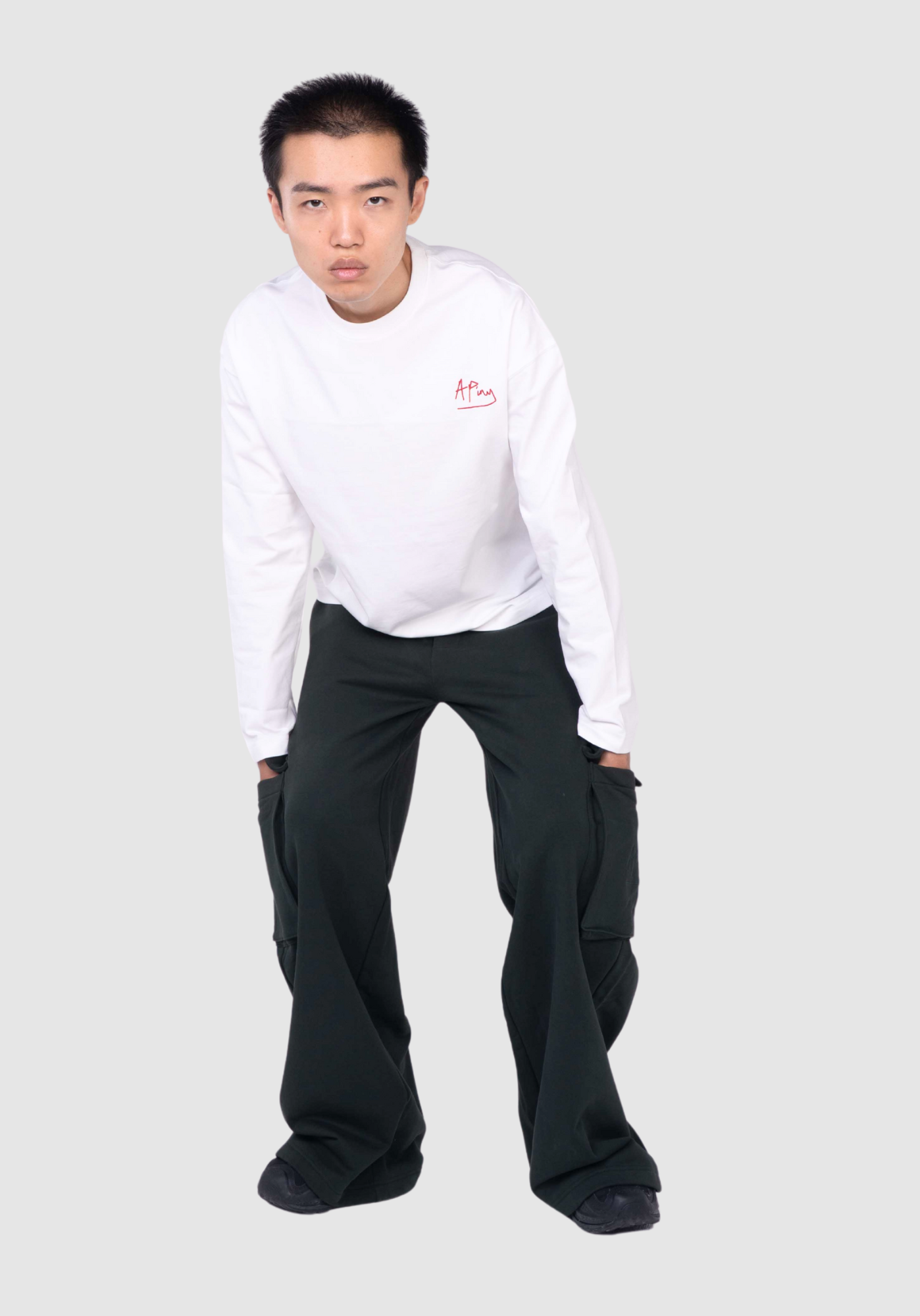 APINY Core Layer Crewneck Long-sleeve Tee - WHITE