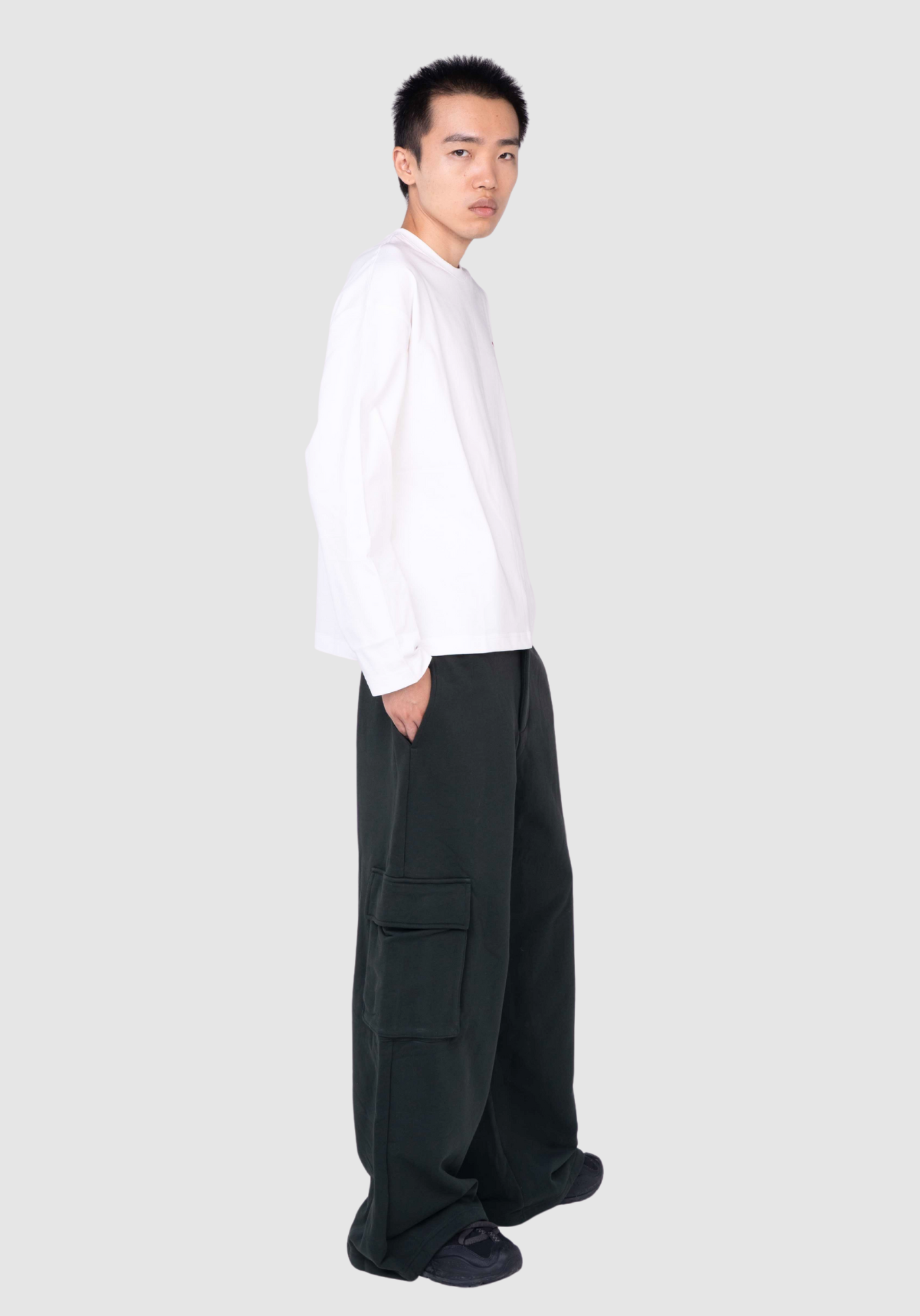 APINY Core Layer Crewneck Long-sleeve Tee - WHITE