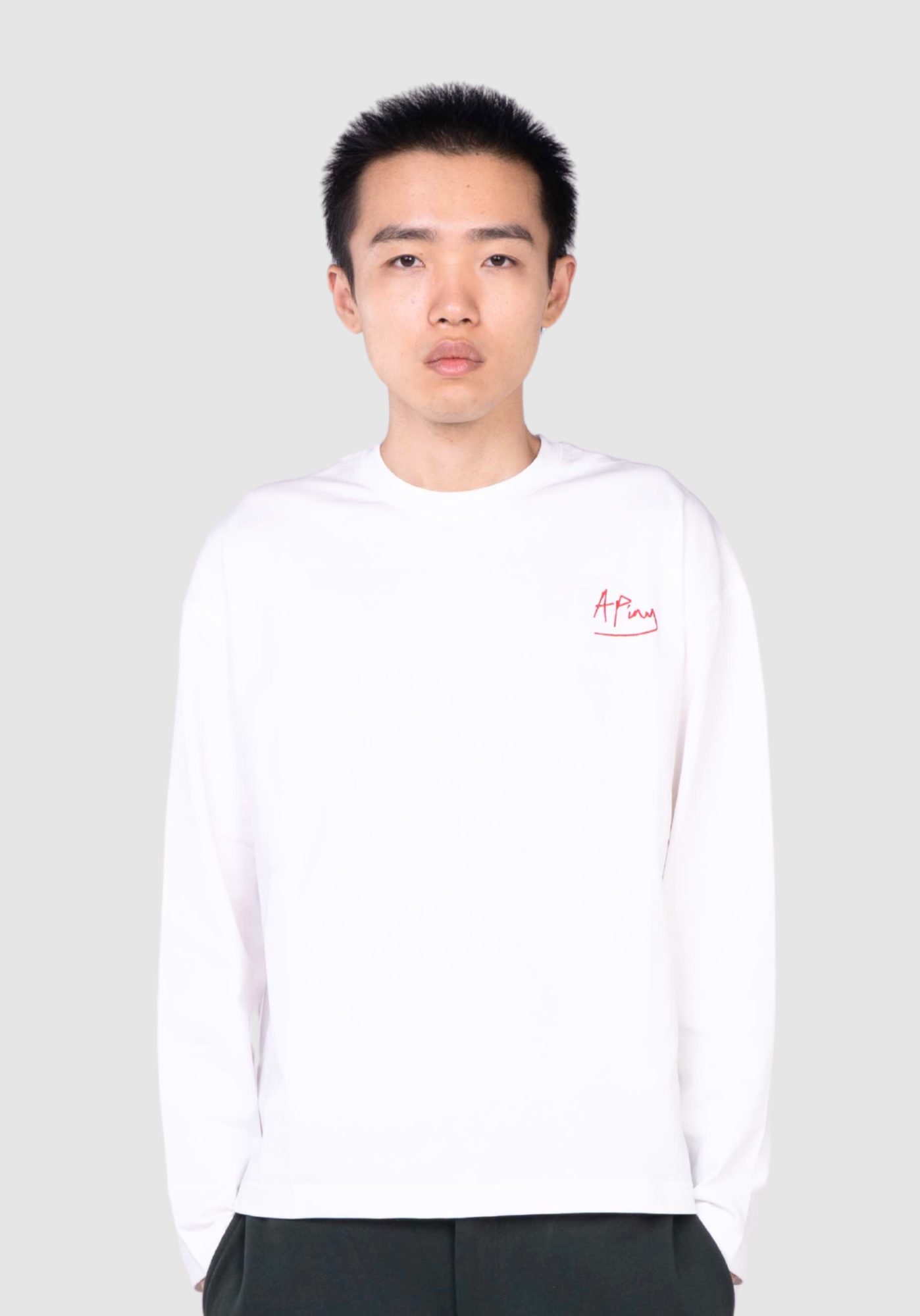 APINY Core Layer Crewneck Long-sleeve Tee - WHITE