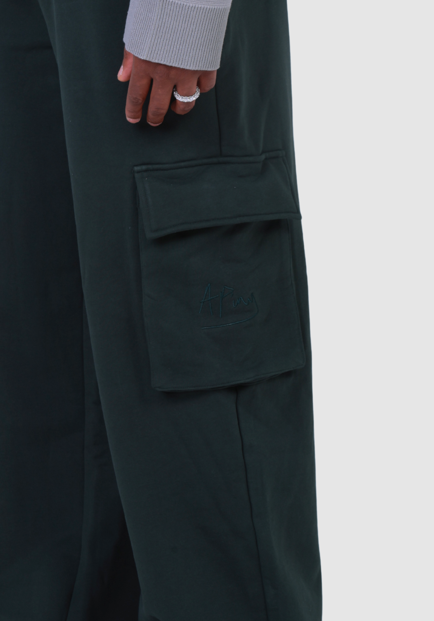 APINY Structured Utility Cargo Trousers - DARK GREEN