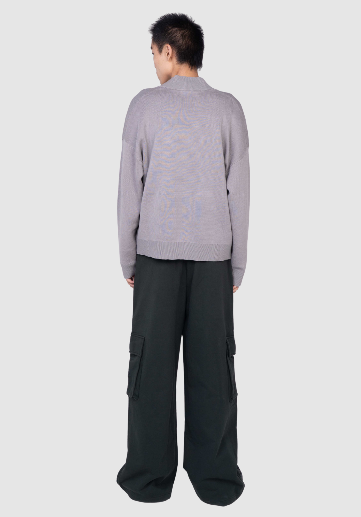 APINY Grey Core Button-Up Knit Cardigan