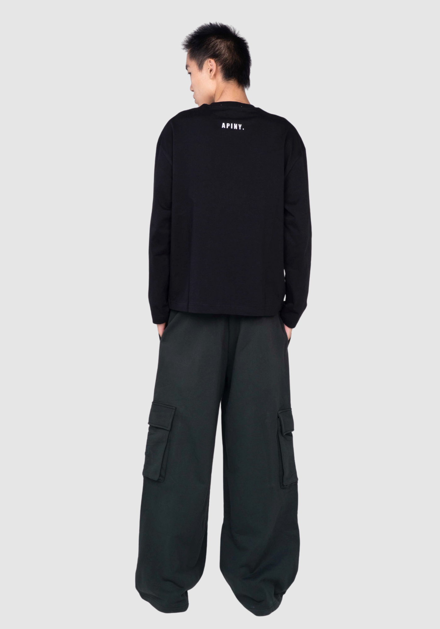 APINY Structured Utility Cargo Trousers - DARK GREEN