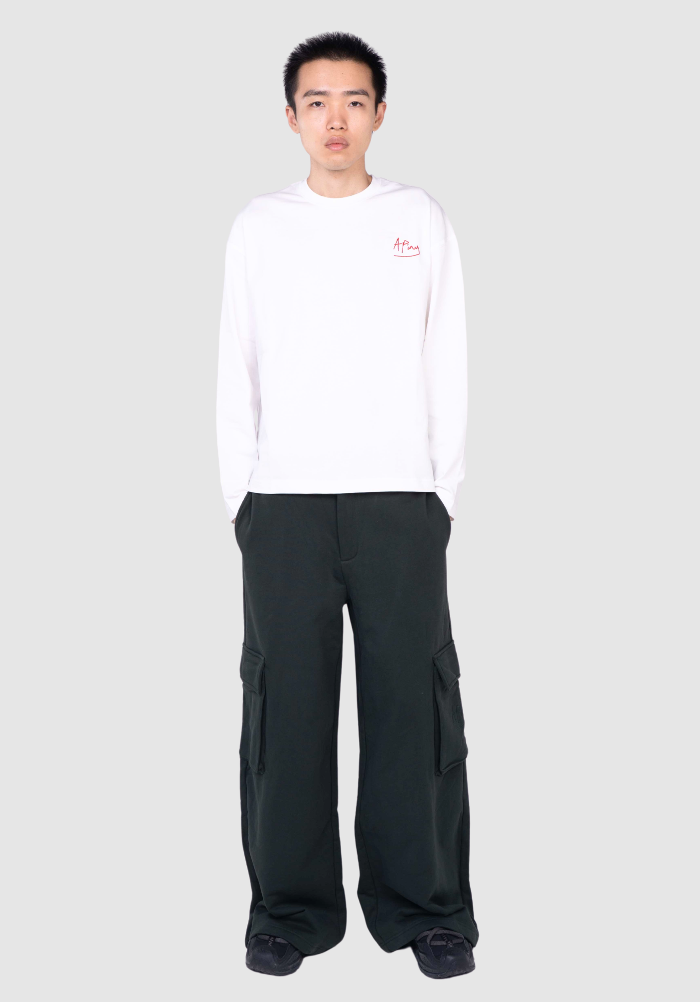 APINY Structured Utility Cargo Trousers - DARK GREEN