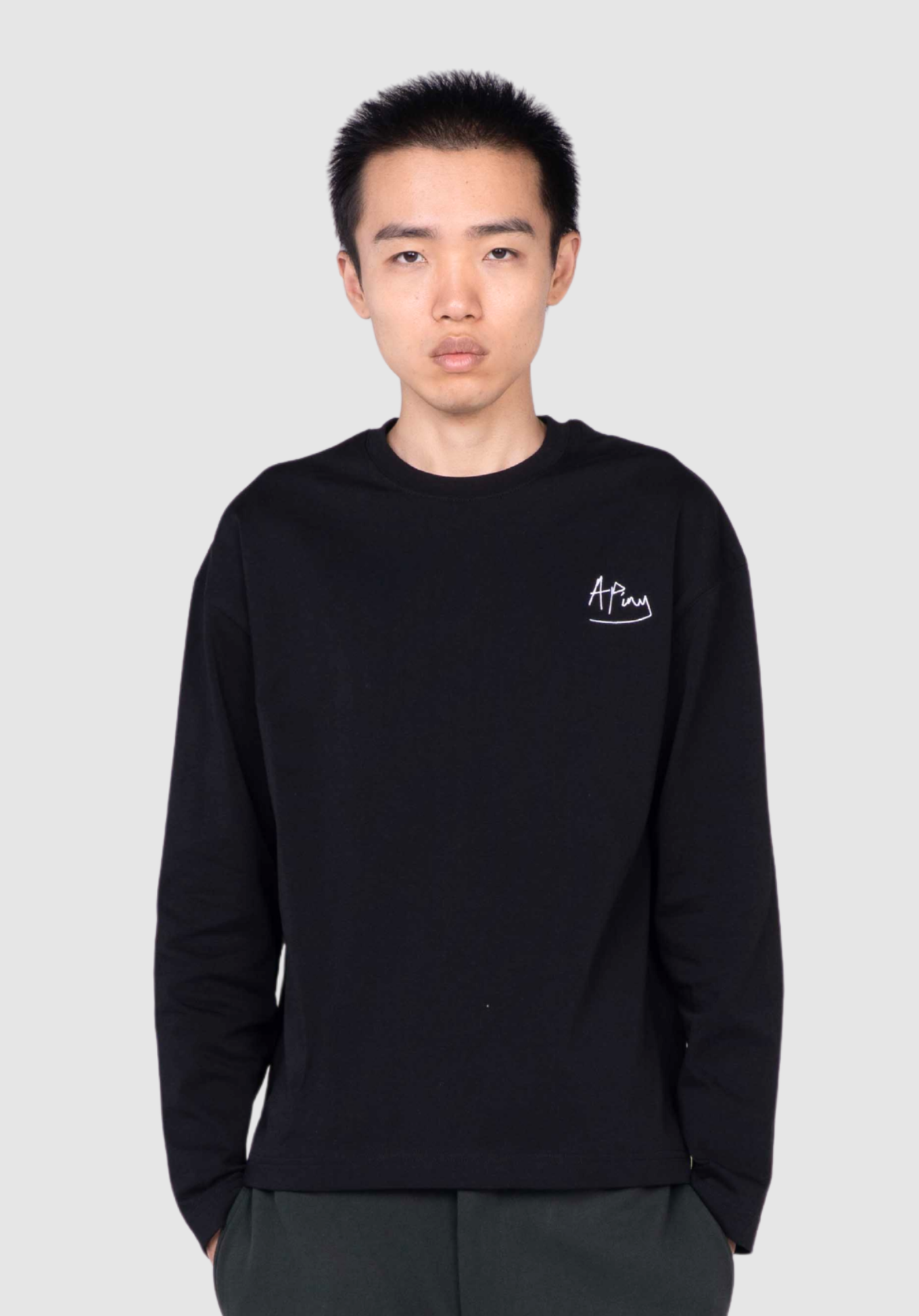 APINY Core Layer Crewneck Long-sleeve Tee - BLACK